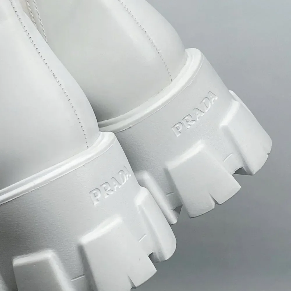 Prada Monolith Leather Lug-Sole Chelsea Boots size 37 - Picture 8 of 16